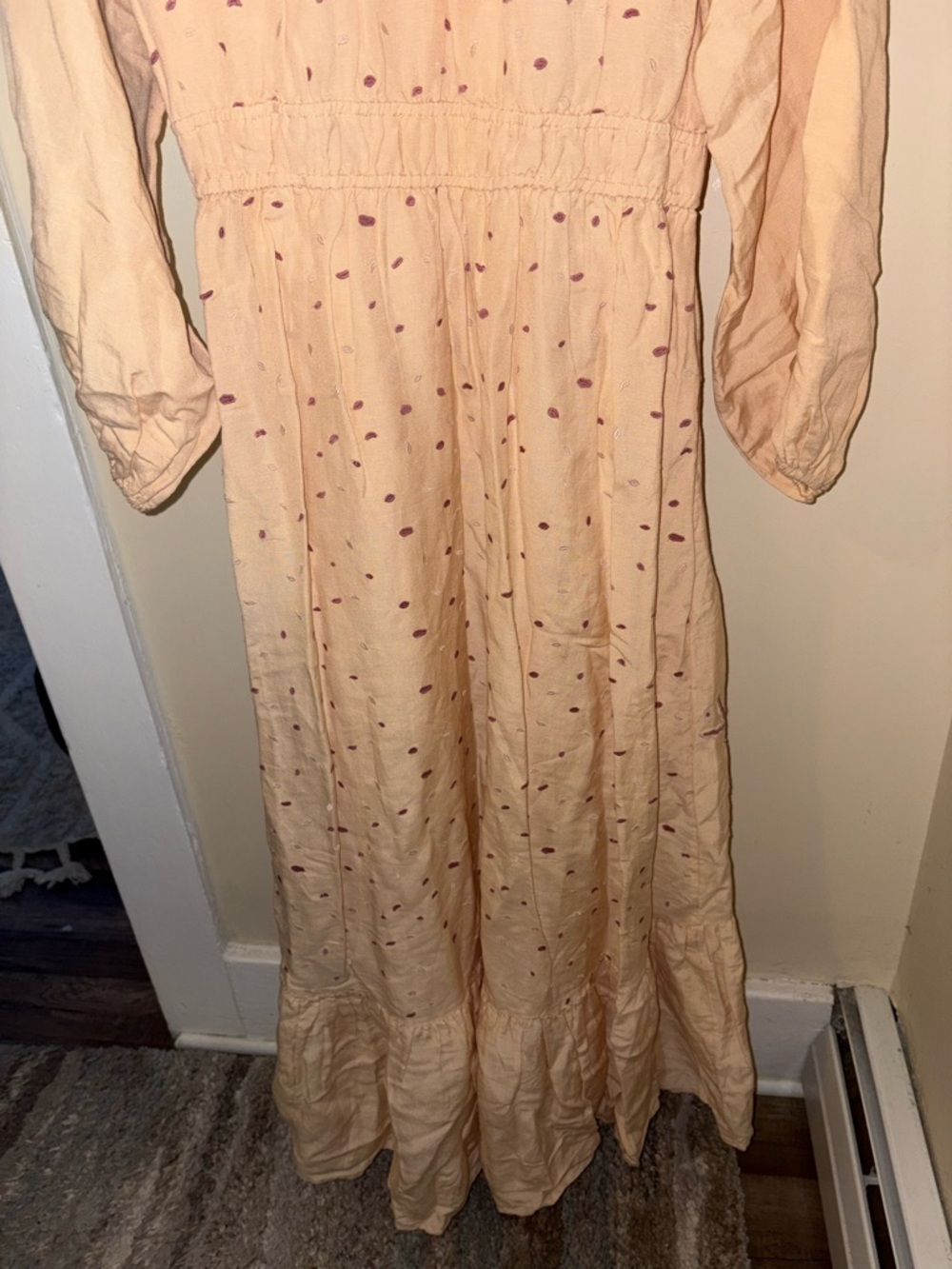 BY Anthropologie Peach Embroidered Maxi Dress - Picture 6 of 8